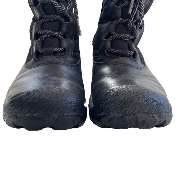 KEEN Hoodoo III Boots 6 Black Leather Waterproof Winter Snow Faux Fur Mid Calf - Picture 8 of 12